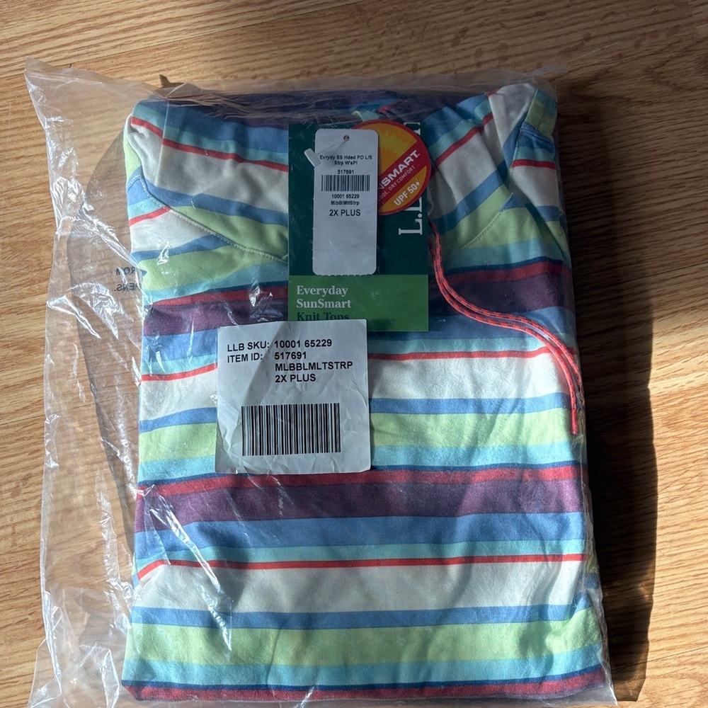 L.L. Bean Multicolor Striped Top 2X Plus